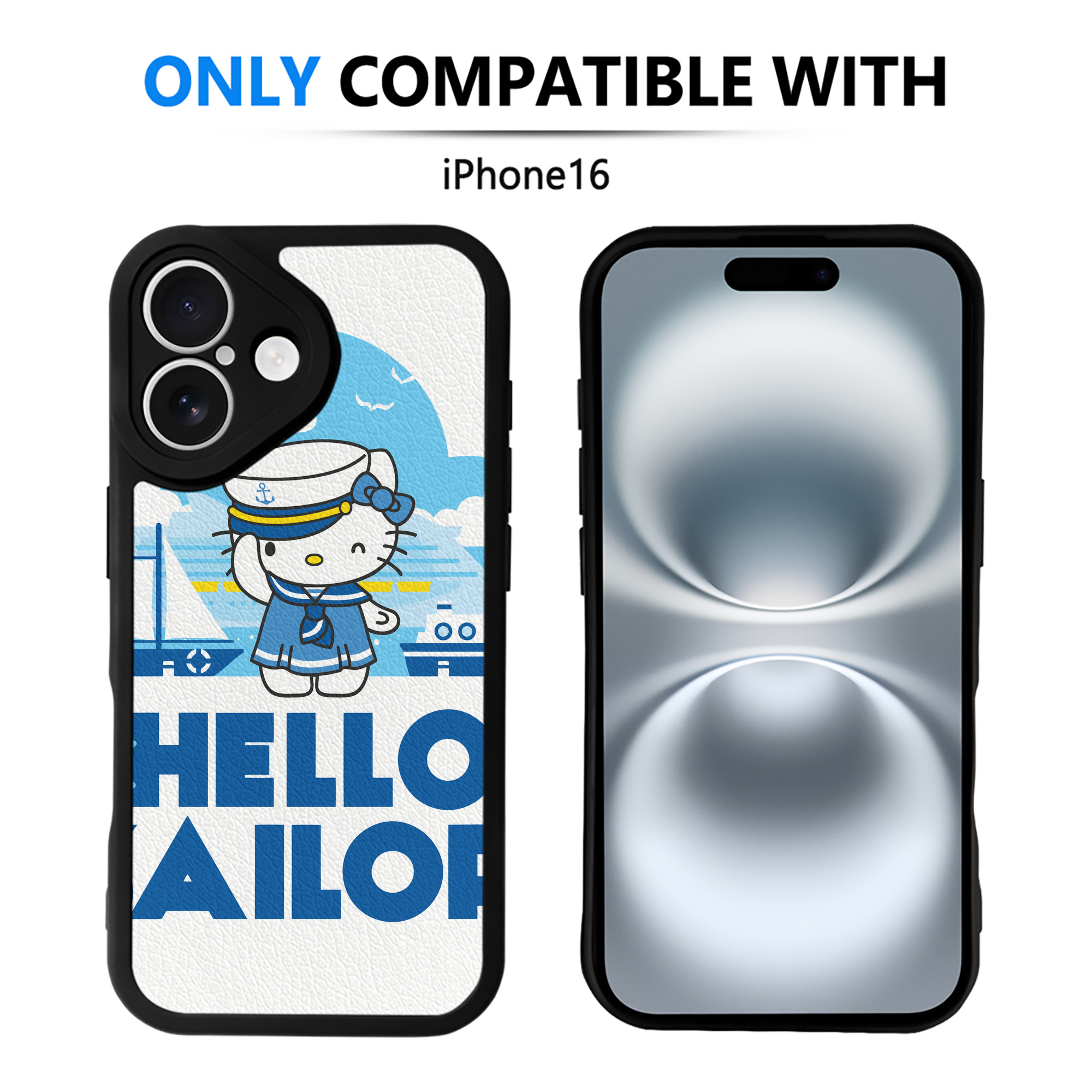 （画像用） Hello Kitty ハローキティ 【iPhone 16シリーズ対応】シリコンスマホケース（レザー調） 材質：シリコン